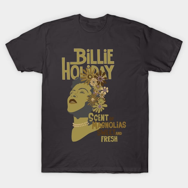 Billie's Blossoms: A Tribute to Jazz Icon Billie Holiday T-Shirt by Boogosh